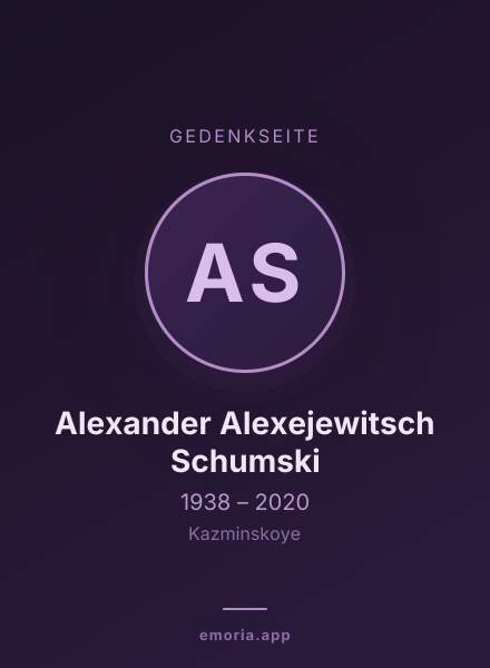 Gedenkportrait von Alexander Alexejewitsch Schumski