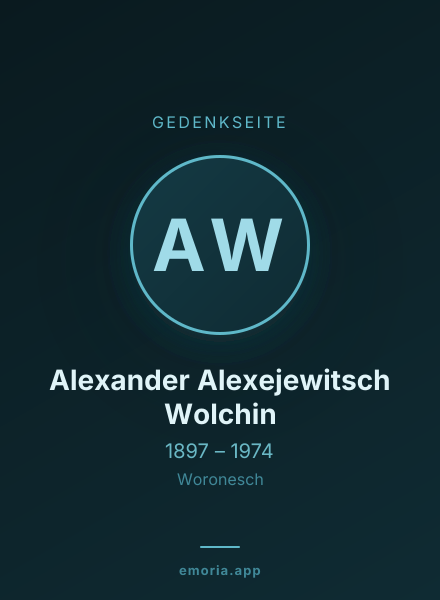 Gedenkportrait von Alexander Alexejewitsch Wolchin