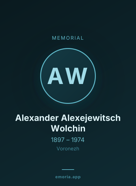 Memorial portrait of Alexander Alexejewitsch Wolchin