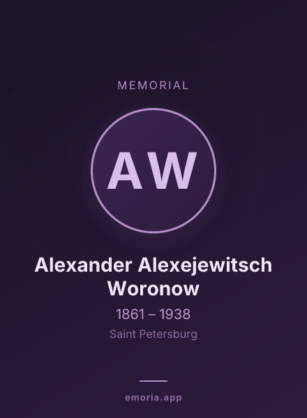 Memorial portrait of Alexander Alexejewitsch Woronow