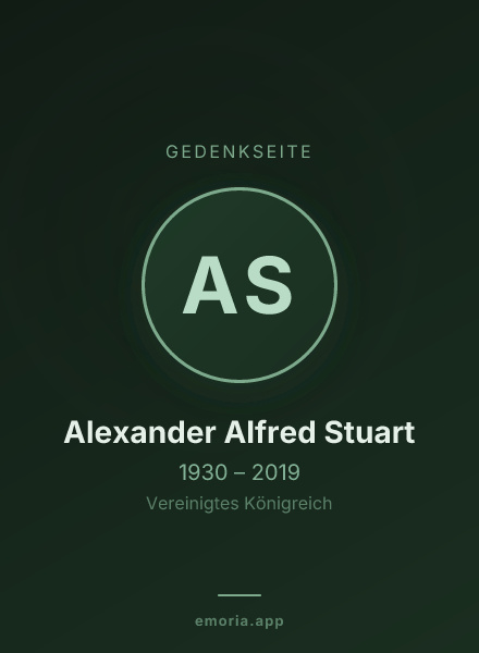 Gedenkportrait von Alexander Alfred Stuart