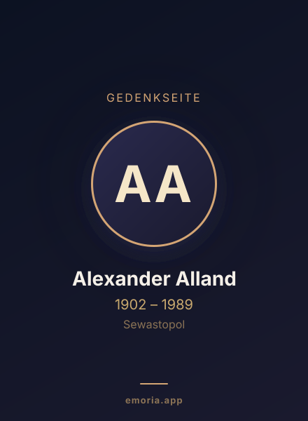 Gedenkportrait von Alexander Alland