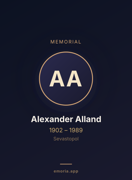 Memorial portrait of Alexander Alland