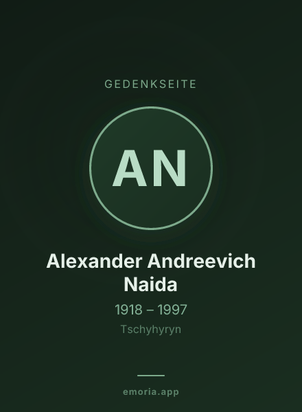 Gedenkportrait von Alexander Andreevich Naida