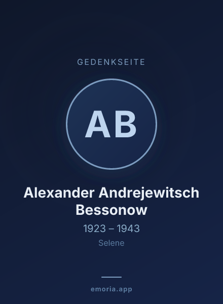 Gedenkportrait von Alexander Andrejewitsch Bessonow