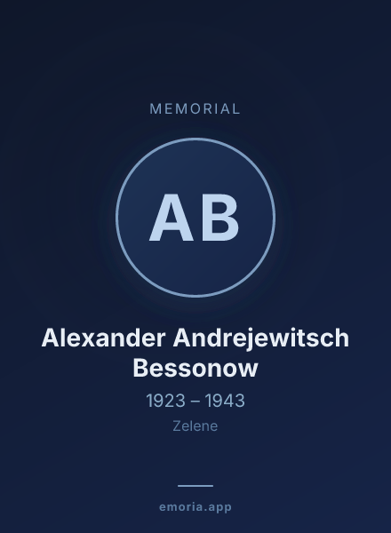 Memorial portrait of Alexander Andrejewitsch Bessonow