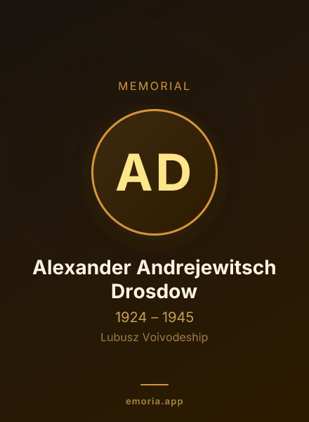 Memorial portrait of Alexander Andrejewitsch Drosdow