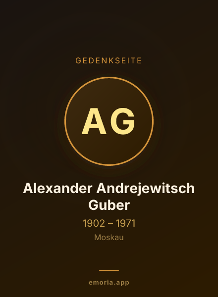 Gedenkportrait von Alexander Andrejewitsch Guber