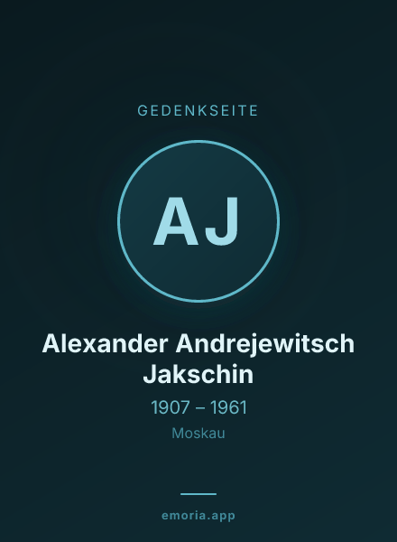 Gedenkportrait von Alexander Andrejewitsch Jakschin