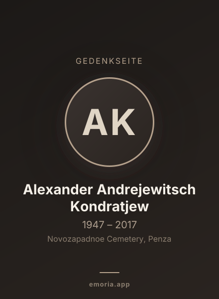 Gedenkportrait von Alexander Andrejewitsch Kondratjew
