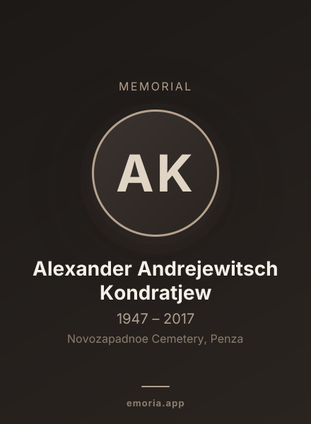 Memorial portrait of Alexander Andrejewitsch Kondratjew