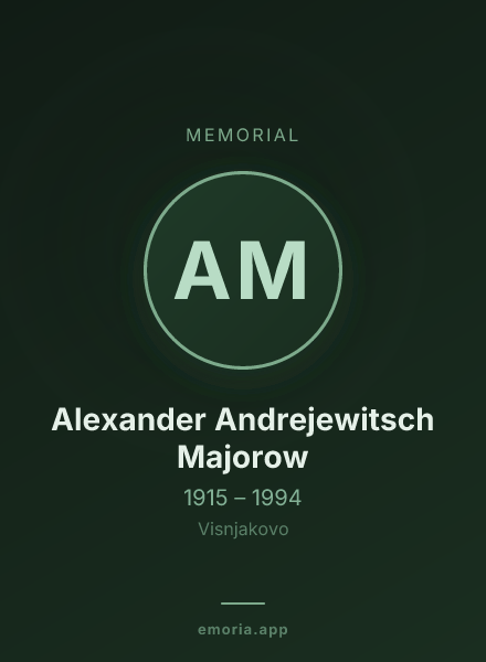 Memorial portrait of Alexander Andrejewitsch Majorow