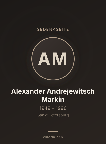 Gedenkportrait von Alexander Andrejewitsch Markin