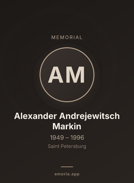 Memorial portrait of Alexander Andrejewitsch Markin