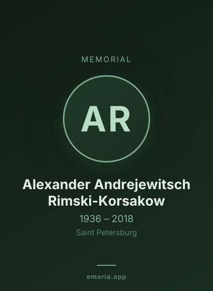 Memorial portrait of Alexander Andrejewitsch Rimski-Korsakow