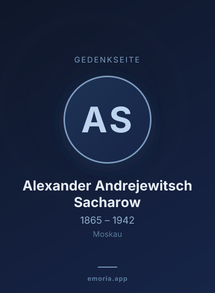 Gedenkportrait von Alexander Andrejewitsch Sacharow