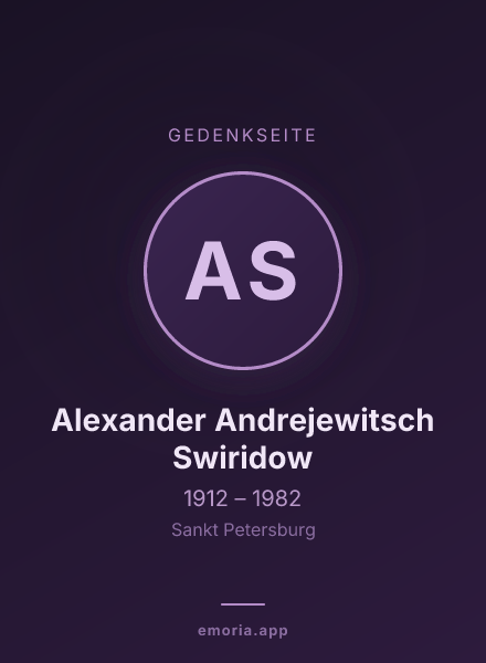 Gedenkportrait von Alexander Andrejewitsch Swiridow