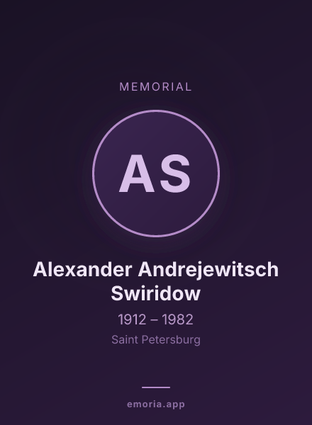 Memorial portrait of Alexander Andrejewitsch Swiridow