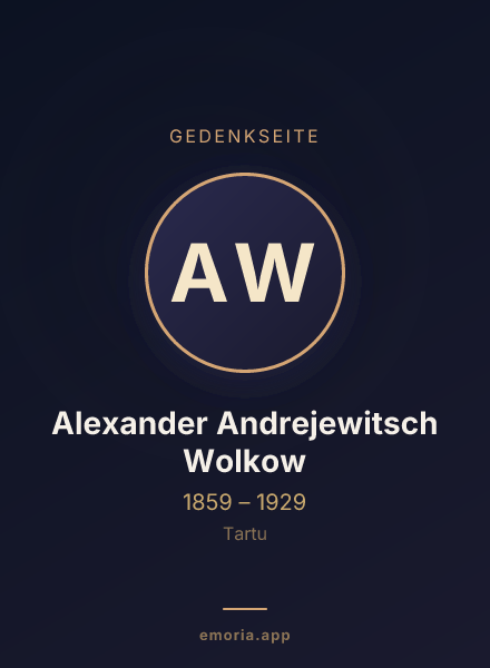 Gedenkportrait von Alexander Andrejewitsch Wolkow
