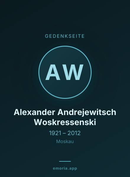 Gedenkportrait von Alexander Andrejewitsch Woskressenski