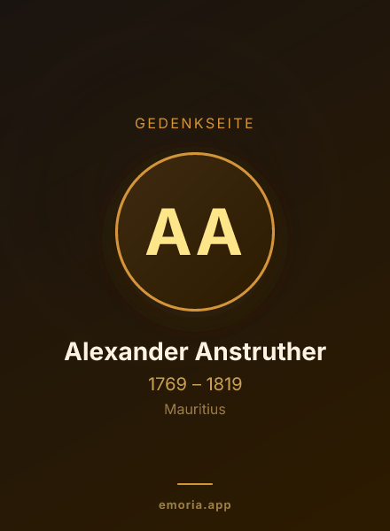 Gedenkportrait von Alexander Anstruther