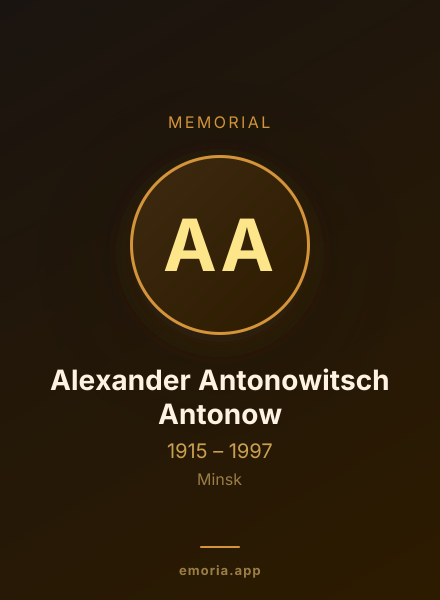Memorial portrait of Alexander Antonowitsch Antonow