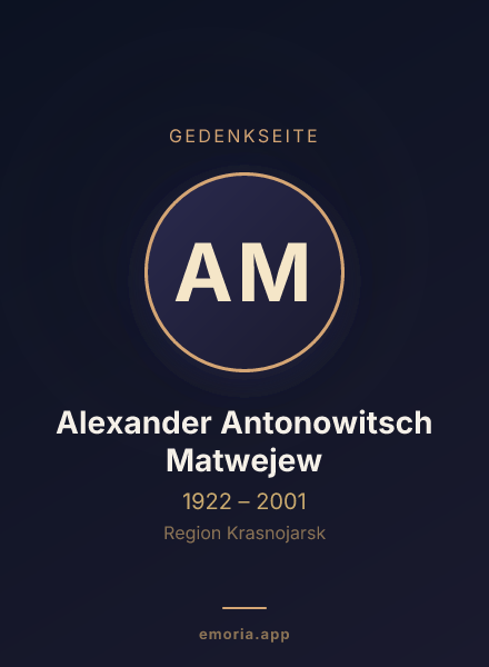 Gedenkportrait von Alexander Antonowitsch Matwejew
