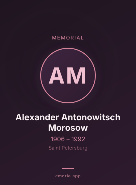 Memorial portrait of Alexander Antonowitsch Morosow