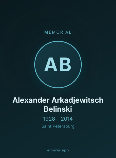 Memorial portrait of Alexander Arkadjewitsch Belinski