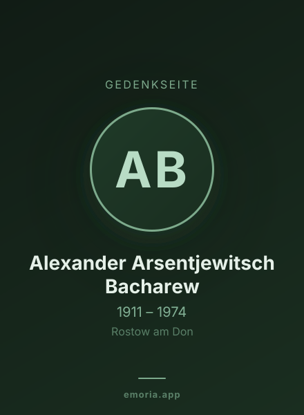 Gedenkportrait von Alexander Arsentjewitsch Bacharew