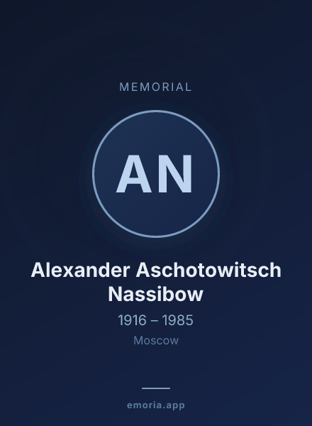 Memorial portrait of Alexander Aschotowitsch Nassibow