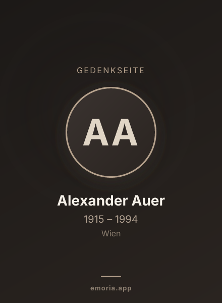 Gedenkportrait von Alexander Auer