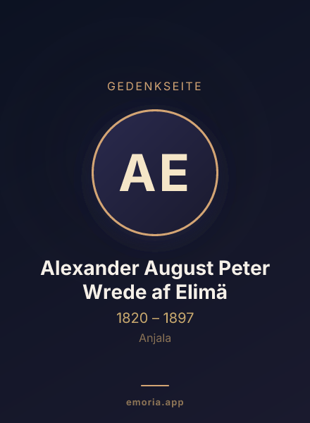Gedenkportrait von Alexander August Peter Wrede af Elimä