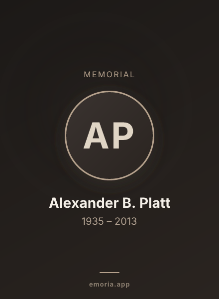 Memorial portrait of Alexander B. Platt