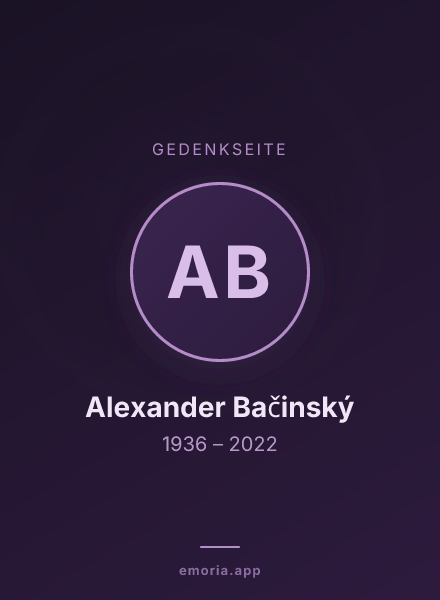 Gedenkportrait von Alexander Bačinský