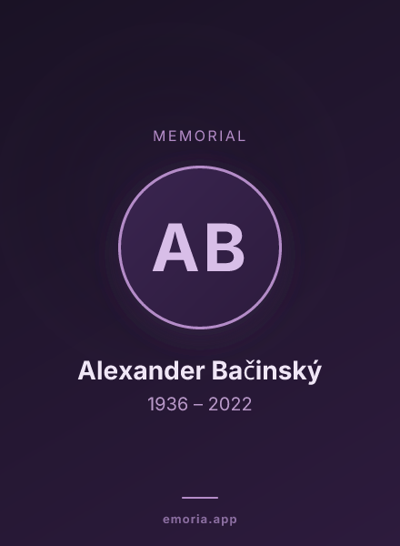Memorial portrait of Alexander Bačinský