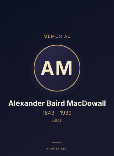 Memorial portrait of Alexander Baird MacDowall