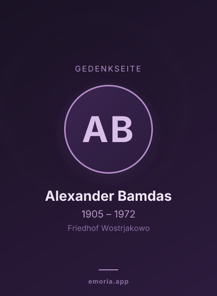 Gedenkportrait von Alexander Bamdas