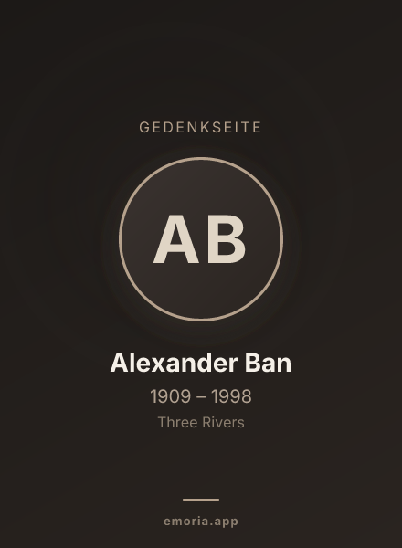 Gedenkportrait von Alexander Ban
