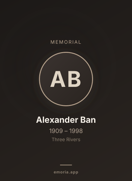 Memorial portrait of Alexander Ban