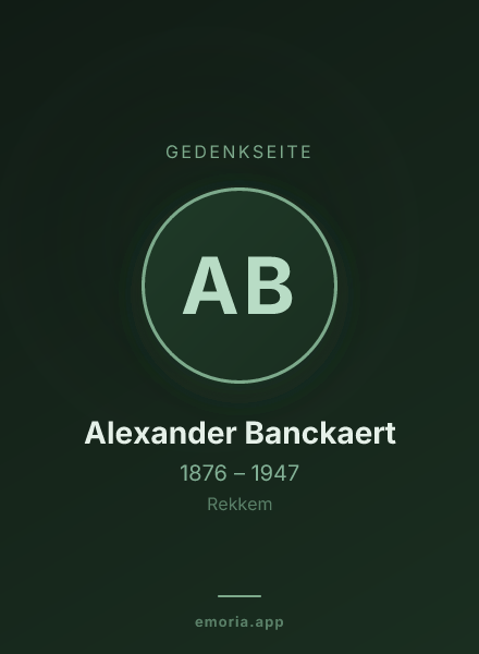 Gedenkportrait von Alexander Banckaert