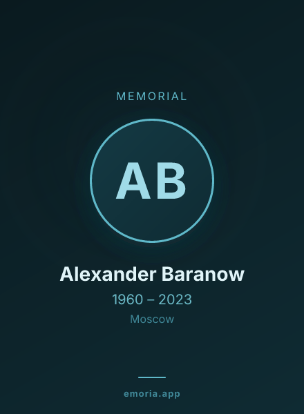Memorial portrait of Alexander Baranow