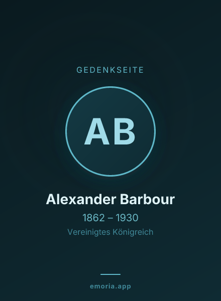 Gedenkportrait von Alexander Barbour