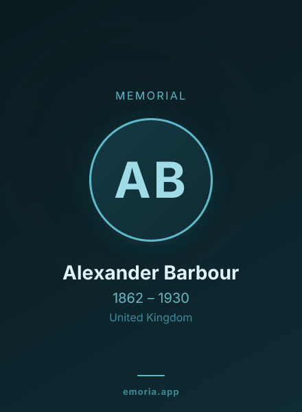 Memorial portrait of Alexander Barbour