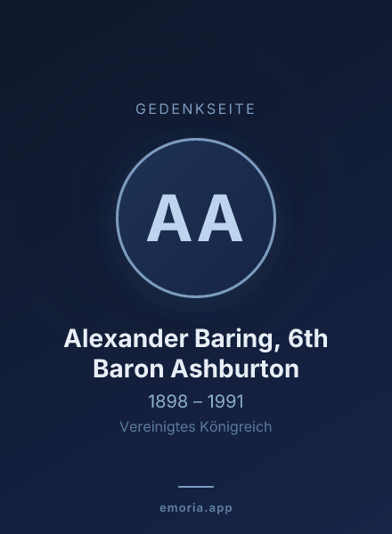 Gedenkportrait von Alexander Baring, 6th Baron Ashburton