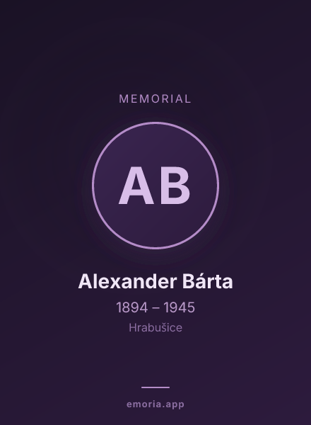 Memorial portrait of Alexander Bárta