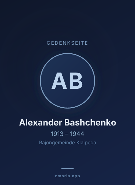 Gedenkportrait von Alexander Bashchenko