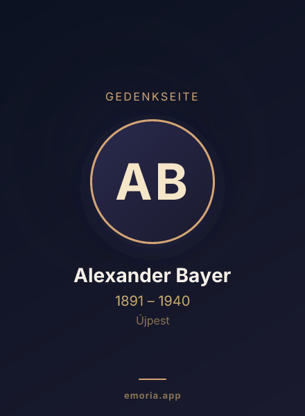 Gedenkportrait von Alexander Bayer