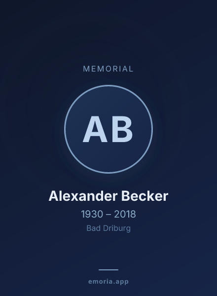 Memorial portrait of Alexander Becker
