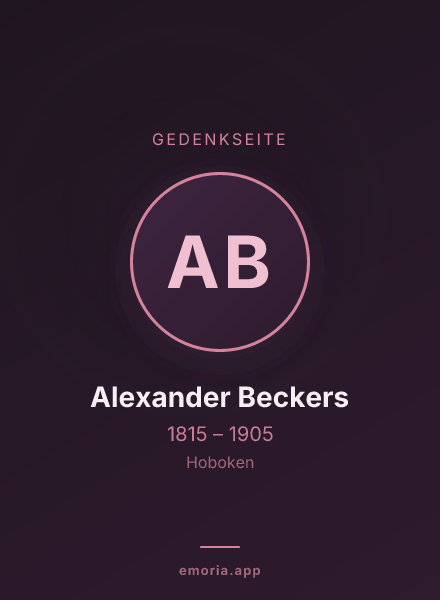 Gedenkportrait von Alexander Beckers